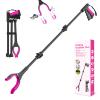 43" Grabber Reacher Tool, Foldable Reacher Grabber Pickup Tool with 360 Rotating Jaw & Two Magnets, Extra Long Trash Picker Upper Grabber, Extension Grabbers for Seniors, Pink view 1