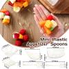 Tessco 400 Pcs Mini Dessert Plates Set, Including 200 Disposable Appetizer Plates Assorted Shape 100 Mini Plastic Forks 100 Plastic Spoons for Party Birthday(Gold Glitter) view 2