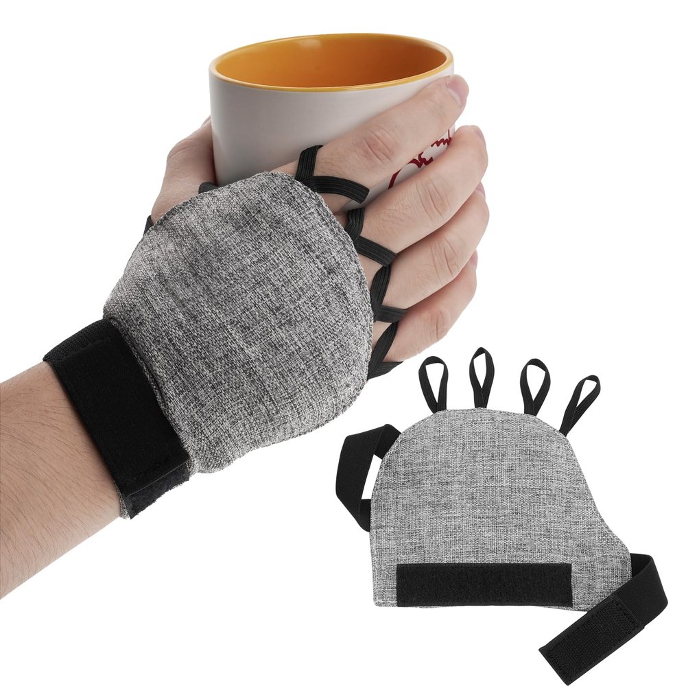 Zipcase Weighted Gloves for Tremors to Provide Hand Stability and Improve Hand Dexterity, Perfect Writing Weights & Hand strengthening Tool (1/2lb, Left Gray