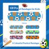 120 Pcs Bandaids Variety Pack, Waterproof & Breathable Kids Bandages, 20 Styles Cartoon view 2