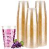 Goodluck 12 oz 50 PCS Gold Glitter Plastic Cups, Disposable Glitter Cups, Elegant Plastic Cocktail Glasses, Fancy Party Cups for Wedding, Birthday, Holiday view 1