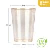 Goodluck 10 oz 50 PCS Gold Glitter Plastic Cups, Disposable Glitter Cups, Elegant Plastic Cocktail Glasses, Fancy Party Cups for Wedding, Birthday, Holiday view 3
