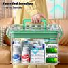 KALWEL Double Compartment Medicine Storage Box - Large Capacity Transparent Pill Organizer for Home Medication view 4