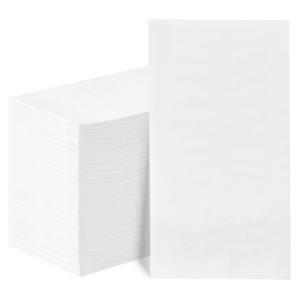 BESTVIP 100 Pack Disposable Paper Napkins,3-Ply White Dinner Napkins for Guests,Bathroom Paper Hand Towels Soft and Absorbent,Perfect for Christmas,Kitchen,Dinner,Party,Wedding or Event