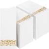 BESTVIP 200 Pack Disposable Paper Napkins,3-Ply Dinner Napkins with Gold Trim for Guests,Bathroom Paper Hand Towels Soft and Absorbent,Perfect for Christmas,Kitchen,Dinner,Party,Wedding or Event view 1