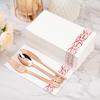 BESTVIP 200 Pack Disposable Paper Napkins,3-Ply Dinner Napkins with Rose Gold Trim for Guests,Bathroom Paper Hand Towels Soft and Absorbent,Perfect for Christmas,Kitchen,Dinner,Party,Wedding or Event view 2