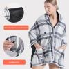 XJZHANG USB Office Electric Heated Shawl, Soft Flannel Thermal Shawl, Wearable Electric Blanket with Buttons Soft Home Office Back Knee Warmer view 2