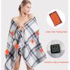 XJZHANG USB Office Electric Heated Shawl, Soft Flannel Thermal Shawl, Wearable Electric Blanket with Buttons Soft Home Office Back Knee Warmer view 4
