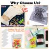 200 Pcs Mylar Bags for Food Storage 7x10 Mylar Bag with Window, Foil Stand Up Resealable Bags for Food, Smell Proof Bag Freeze Dried Candy Packaging Sealable Pouch Jewelry Bracelet Pouch Pink view 4