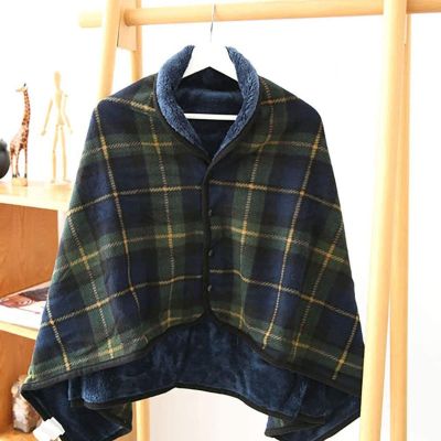REUset Flannel Blankets, Cozy Wheelchair Leg Cover with Buttons Doublelayer Extra Christmas Blanket for Home Office School Travel