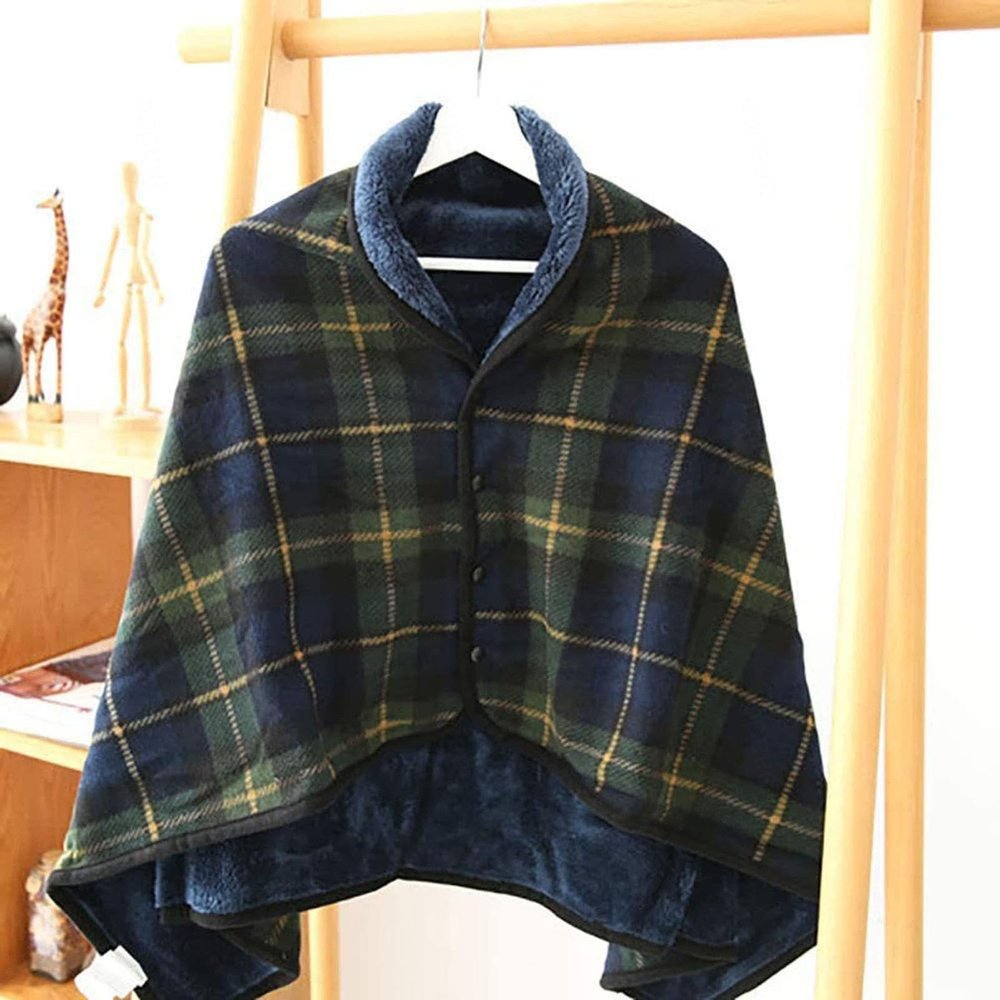 REUset Flannel Blankets, Cozy Wheelchair Leg Cover with Buttons Doublelayer Extra Christmas Blanket for Home Office School Travel