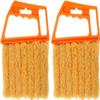 2 Pack of 7 Finger Dust Cleaning Tools, Mini Handheld Blind Dust Duster, Air Conditioner Duster (Yellow B) view 1