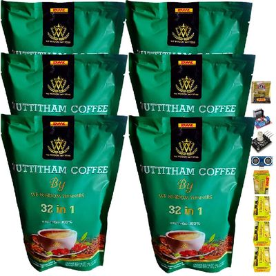 300g(15 Sachets) Arabica Roasted Roasted Healthy Snack Delicious Wuttitham Instant Coffee 32in1 Vegan Set 6 No0947894562 By Beautygoodshop [Get Free For You Beauty Gifts]