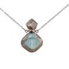 HXSCOO Women Tiny Flash Labradorite Stone Diffuser Bottle Pendant Necklace Plated Gold Essential Oil Vial Jewelry Gift (Color : Labradorite Silver) view 1