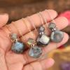 HXSCOO Women Tiny Flash Labradorite Stone Diffuser Bottle Pendant Necklace Plated Gold Essential Oil Vial Jewelry Gift (Color : Labradorite Silver) view 2