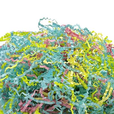 1/2 LB Yellow Green Pink and Blue Crinkle Cut Paper Shred Filler for Easter Raffia Paper Shredded Filler for Gift Wrapping Large Bags Box Packing Baskets