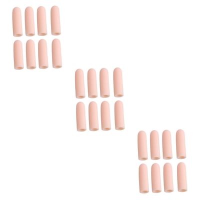 Mobestech 24pcs Finger Protective Cover Skin Color Finger Sleeves for Joint Support Medical-grade Gel Slim Design for Men Women for Travel and Everyday Use