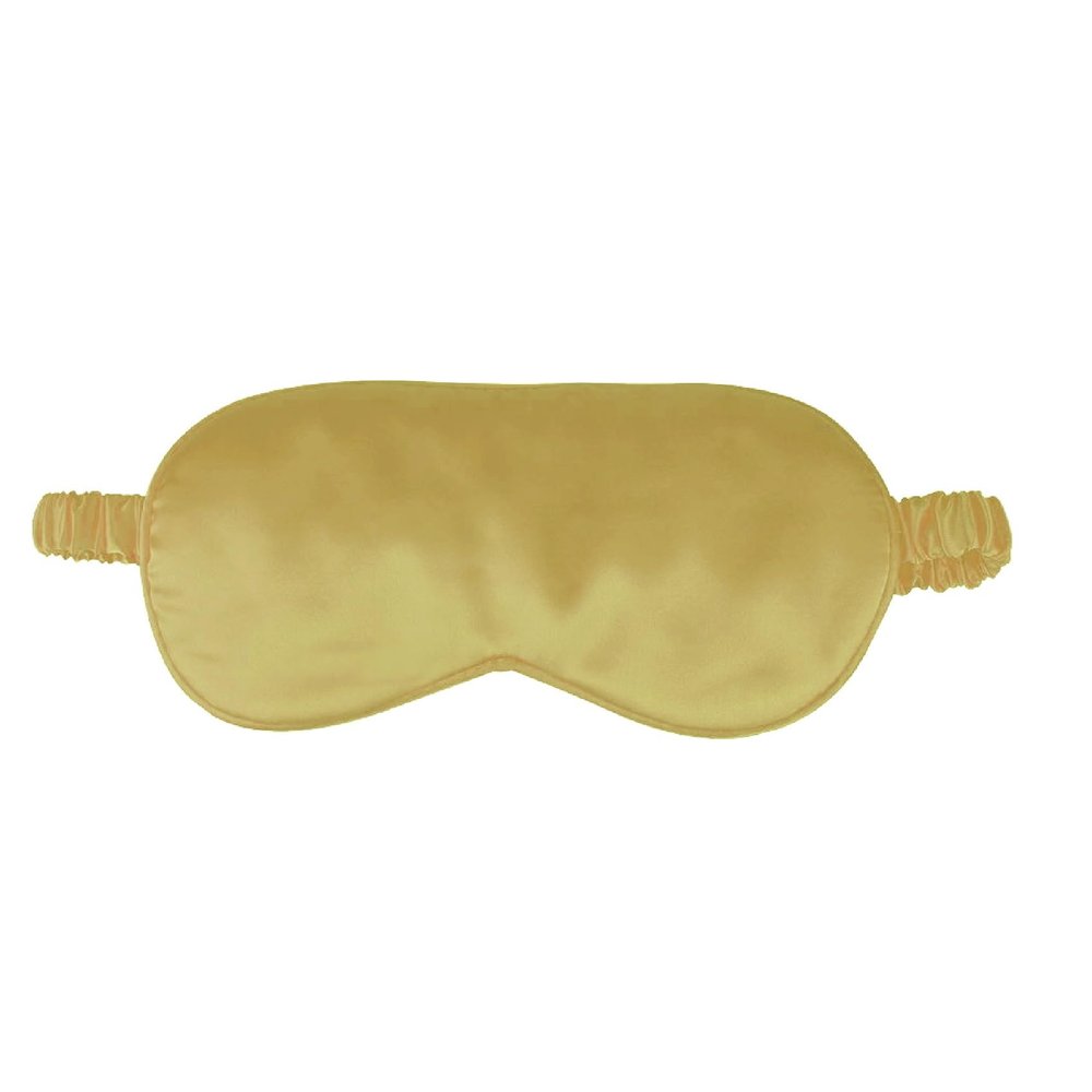 1 Pack Sleep Mask, Silk Eye Mask with Elastic Strap, Blindfold, Soft Silk Sleeping Mask for Girls, Women, Men (Gold)