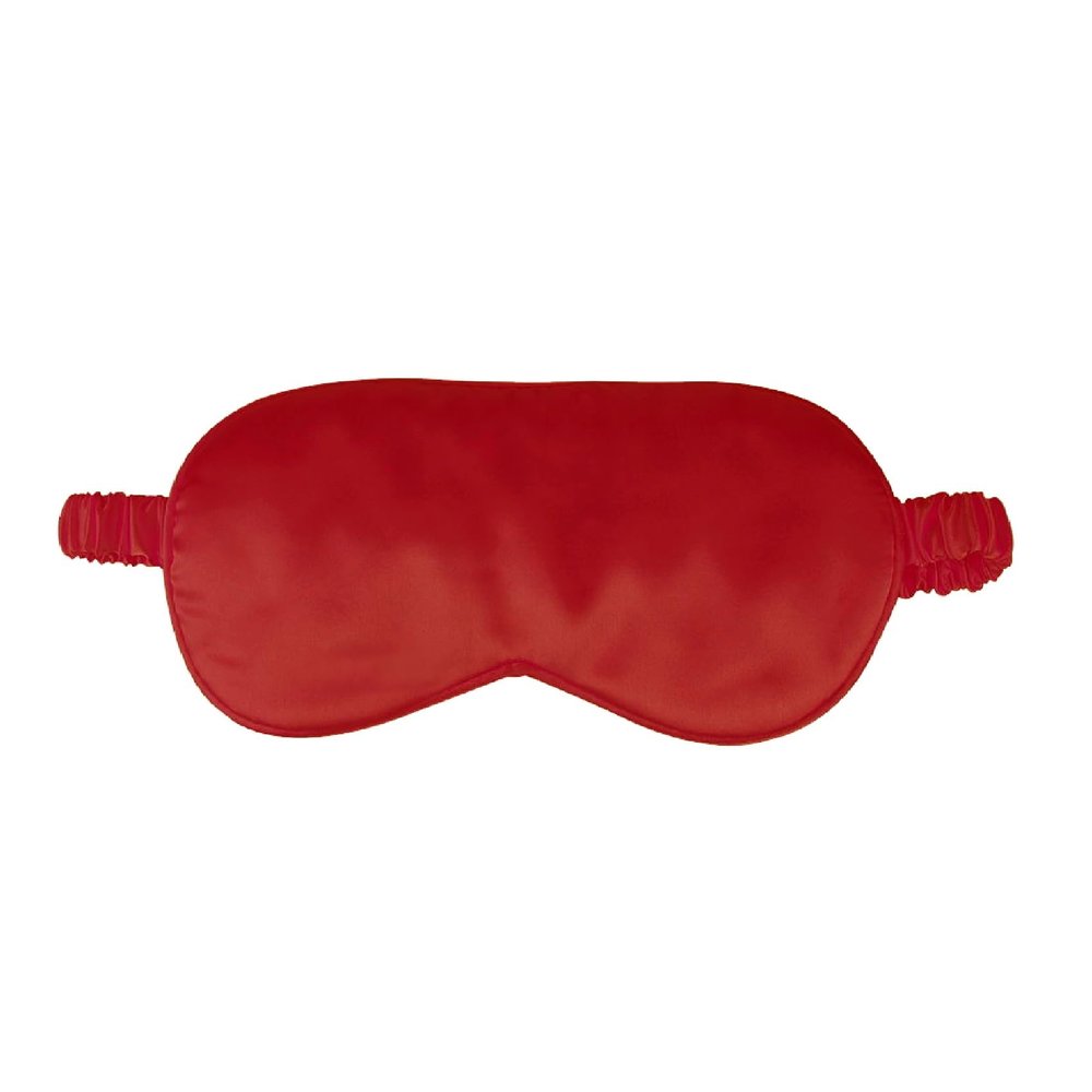 1 Pack Sleep Mask, Silk Eye Mask with Elastic Strap, Blindfold, Soft Silk Sleeping Mask for Girls, Women, Men (Red)