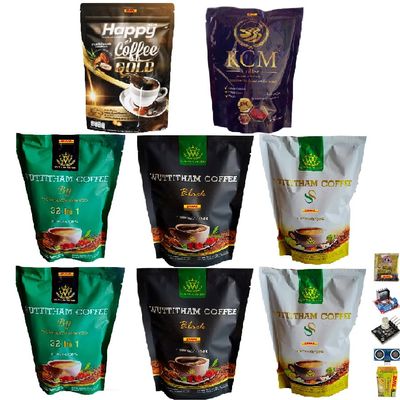 Wuttitham-KCM Coffee-Happy Coffee Gold Instant Coffee Mix Arabica Roasted Snack Delicious Healthy Vegan Snack Set 8 By Beautygoodshop [Get Free For You Beauty Gifts]