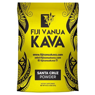 Fiji Vanua Kava Premium Santa Cruz Powder, Medium Grind Noble Root, Easy to Prepare Kava with A Smooth and Creamy Taste, Kava Root Powder, 8 oz