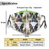 Reusable Cloth Face Masks with 2 Filters Boston-Terrier-Bow-Tie Washable Face Covering Medium Black view 2