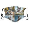 Reusable Cloth Face Masks with 2 Filters Funny-Bulldog-Jump Washable Face Covering Small Black view 1