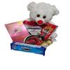 Valentines Day Gift Teddy Bear with Chocolates and Cookies Assortment, 10 Inches (white) view 2