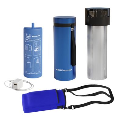 4ALLFAMILY Voyager Auto Shut Off Cooler Travel Case TSA Approved (17 Medication Pens) OnTheGo Medical Cooler with Biogel & USB Charger Diabetes Travel Case for Insulin & EpiPens (Dark Blue)