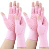 2 Pairs Arthritis Gloves, Compression Gloves for Women Men, Relieve Arthritis, Rheumatoid, Osteoarthritis, Carpal Tunnel Pain, Anti-Slip Fingerless Gloves for Hand Support (Pink-2pairs,Large) view 1