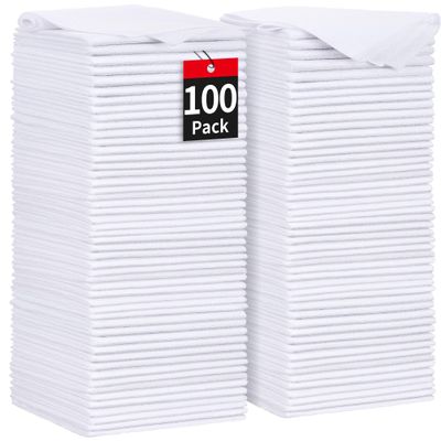 HOMERHYME White Microfiber Cleaning Cloths, 100 Pack Shop Towels Rags, Bulk Absorbent Lint-Free Detailing Cleaning Rags Microfiber Towels for Car Mechanic Automotive Garage Housekeeping, 11.5"*11.5"