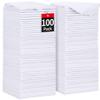 HOMERHYME White Microfiber Cleaning Cloths, 100 Pack Shop Towels Rags, Bulk Absorbent Lint-Free Detailing Cleaning Rags Microfiber Towels for Car Mechanic Automotive Garage Housekeeping, 11.5"*11.5" view 1