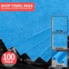 HOMERHYME Shop Towels, 100 Pack Microfiber Towels for Cars, Microfiber Cleaning Cloths, Bulk Multipurpose Lint-Free Cleaning Rag for Mechanic Automotive Garage Office, 11.5"*11.5" Blue view 2
