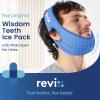 REVIX Face Ice Pack for Wisdom Teeth, 3D Sewing Ice Pack Head Wrap for TMJ Discomfort, Jaw Soreness, Dental Caries and Tooth Extraction, Extra Snug Fit with 4 Hot and Cold Pads, Blue view 2