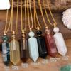 HXSCOO Aura Crystal Perfume Bottle Pendant Necklace Women Natural Hexagonal Gemstone Essential Oil Duffuser Necklace Jewelry (Color : Smoky Quartz) view 4