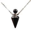 HXSCOO Women's Small Natural White Roses Quartz Pendulum Perfume Bottle Necklace Chakra Reiki Diffuser Pendant Jewelry Gift (Color : Blue Goldstone) view 1