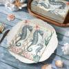 Jetec 200 Pcs Summer Napkins Blue Seahorse Paper Guest Towel Summer Napkins for Bathroom Decorative Beach Disposable Guests Hand Towels for Bathroom Holiday Dinner Party view 4