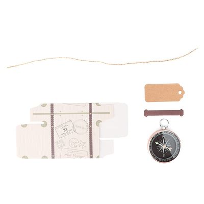 20-Pack Suitcase Candy Boxes, Wedding Favor Boxes with Functional Compass & Kraft Tags, Party Favor Candy Containers for Themed Wedding Decor (Rose Golden)