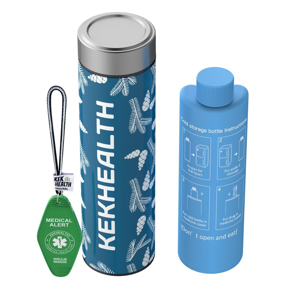 KEKHEALTH Compact 60H Insulin Pens Cooler Trave Case Medication Cooler for Travel Medicine Cooler TSA Approved Medical Travel Cooler Bag Epipen Carry Case Diabetic Cooler with QR Medical Tag(Hazel)