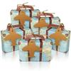 Hlsicnalm 50PCS Suitcase Favor Boxes World Map Mini Suitcase Boxes Wedding Candy Boxes For Travel Theme Wedding Baby Bridal Shower view 1