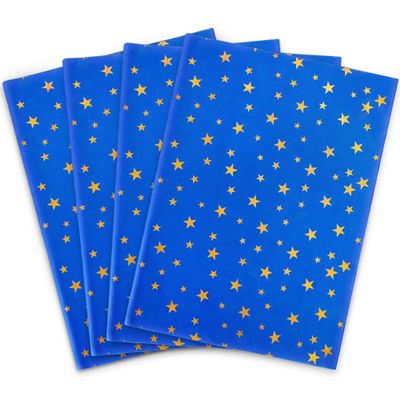 100 Sheets Navy Blue with Gold Star Tissue Paper Bulk,20" x 14",Blue Tissue Paper for Gift Bags,Birthday,Weddings,Baby Shower,Mother's Day (Navy with Gold Star)