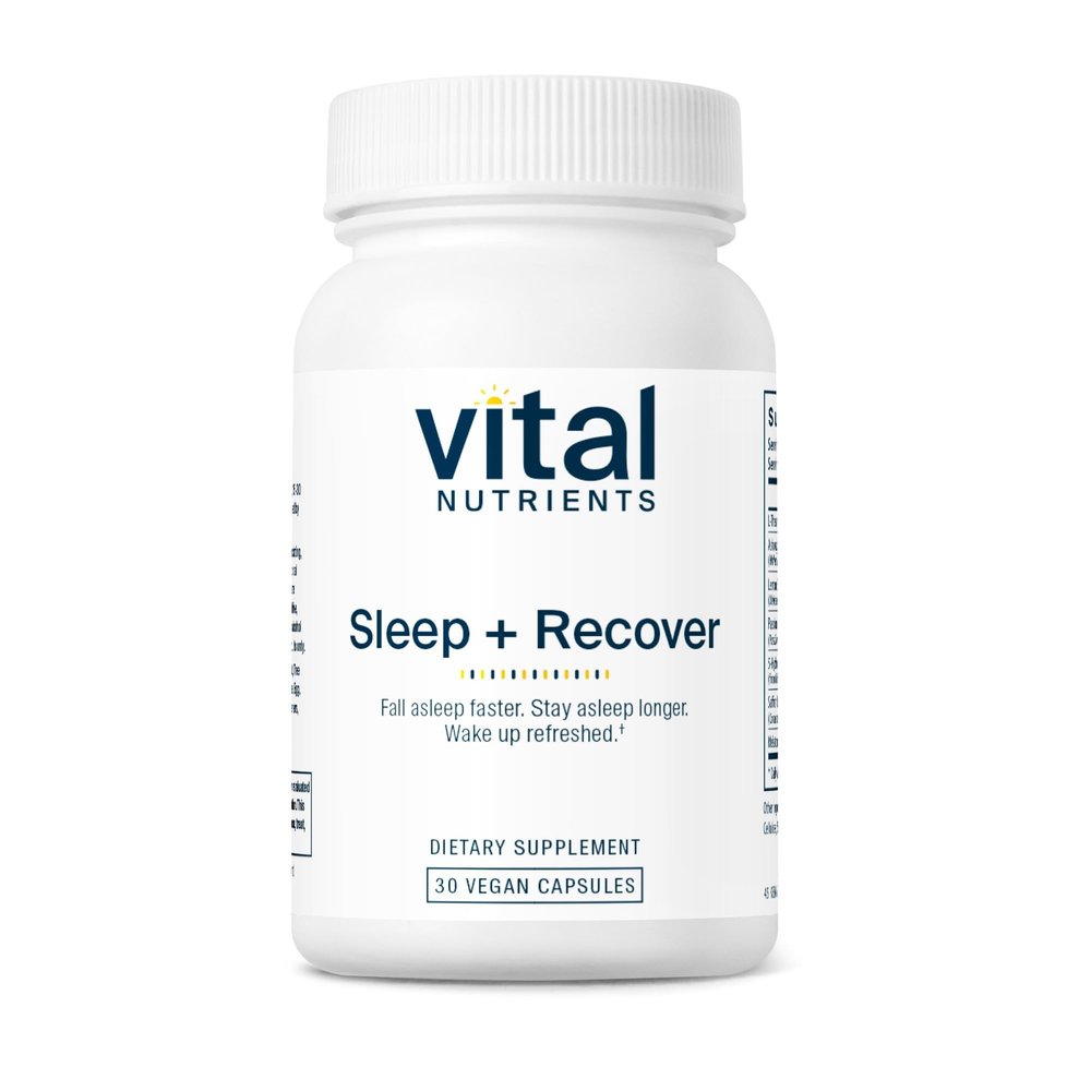 Vital Nutrients Sleep + Recover - Vegan Supplement - Sleep Support - Melatonin, Ashwagandha & L-Theanine - Gluten, Dairy & Soy Free - 30 Capsules