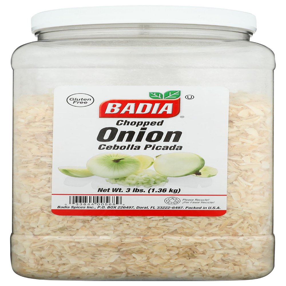 Badia Chopped Onion Flakes, Gluten Free, 3 LB (Pack Of 4)