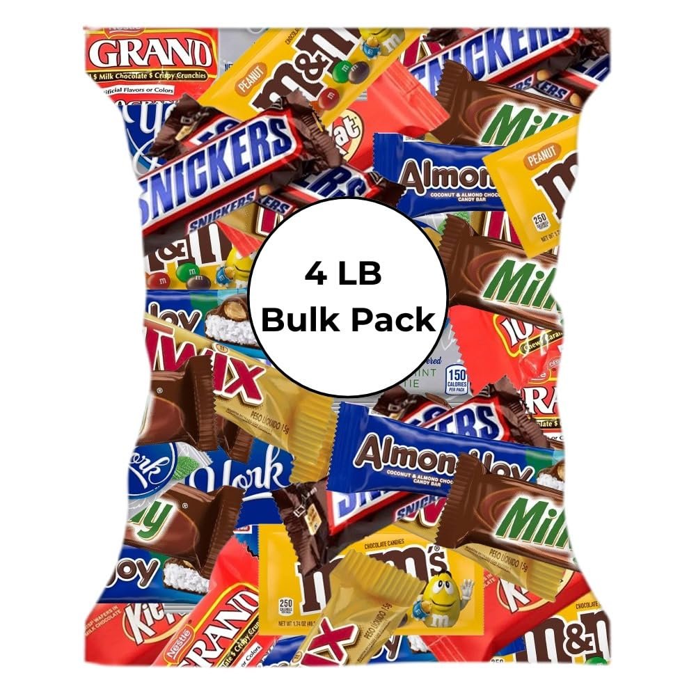 CandyKrave Halloween Assorted Chocolate Candy Variety Pack - 4lb Assorted Bulk Chocolate Candy & Chocolate Gifts - Halloween Chocolate Candy Individually Wrapped- Mixed Candy Chocolate Assortment Bags