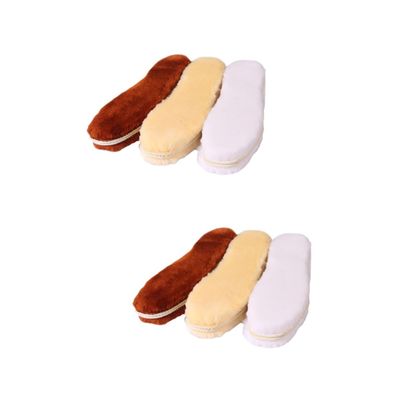 Mobestech 6pairs Shoe Filler for Men Heel Pads Wool Inserts Warm Comfortable Insoles for Flat Feet Random Color