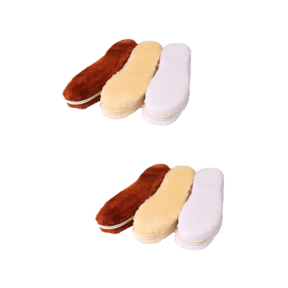 Mobestech 6pairs Shoe Filler for Men Heel Pads Wool Inserts Warm Comfortable Insoles for Flat Feet Random Color