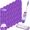 6 Pack Reusable Mop Pads Compatible with Swiffer PowerMop - Enspoway Microfiber Washable Mopping Pad Refills for 13" 14" 15" Mop Multi-Surface Wood Floor Cleaning - Purple view 1