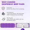 6 Pack Reusable Mop Pads Compatible with Swiffer PowerMop - Enspoway Microfiber Washable Mopping Pad Refills for 13" 14" 15" Mop Multi-Surface Wood Floor Cleaning - Purple view 2