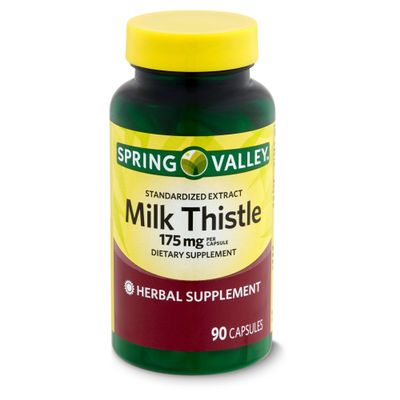 4 TOP CARE Standardized Extract Milk Thistle Dietary Supplement Capsules, 175 mg, 90 Count