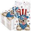100Pcs Patriotic Guest Napkins American Flag Dog Fireworks Disposable Napkins July 4th Star Stripe Hand Towel Paper Napkins for Bathroom Independence Day Party Supplies Table Decor view 1